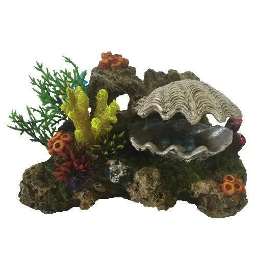 Action Clam With Coral And Plants Medium 3 Action Clam With Coral And Plants Medium