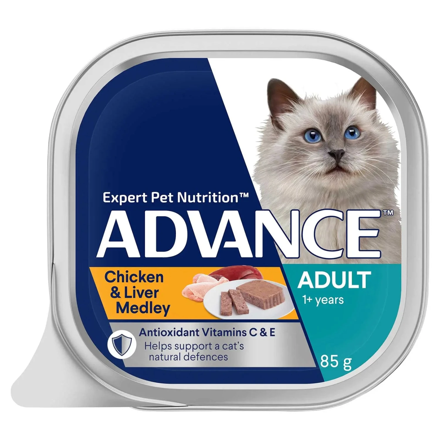 Advance Cat Food Tray Adult Chicken & Liver 3 Advance Cat Food Tray Adult Chicken & Liver