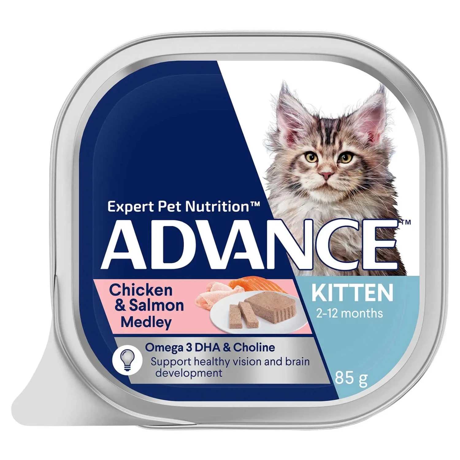 Advance Cat Food Tray Kitten Chicken & Salmon 3 Advance Cat Food Tray Kitten Chicken & Salmon