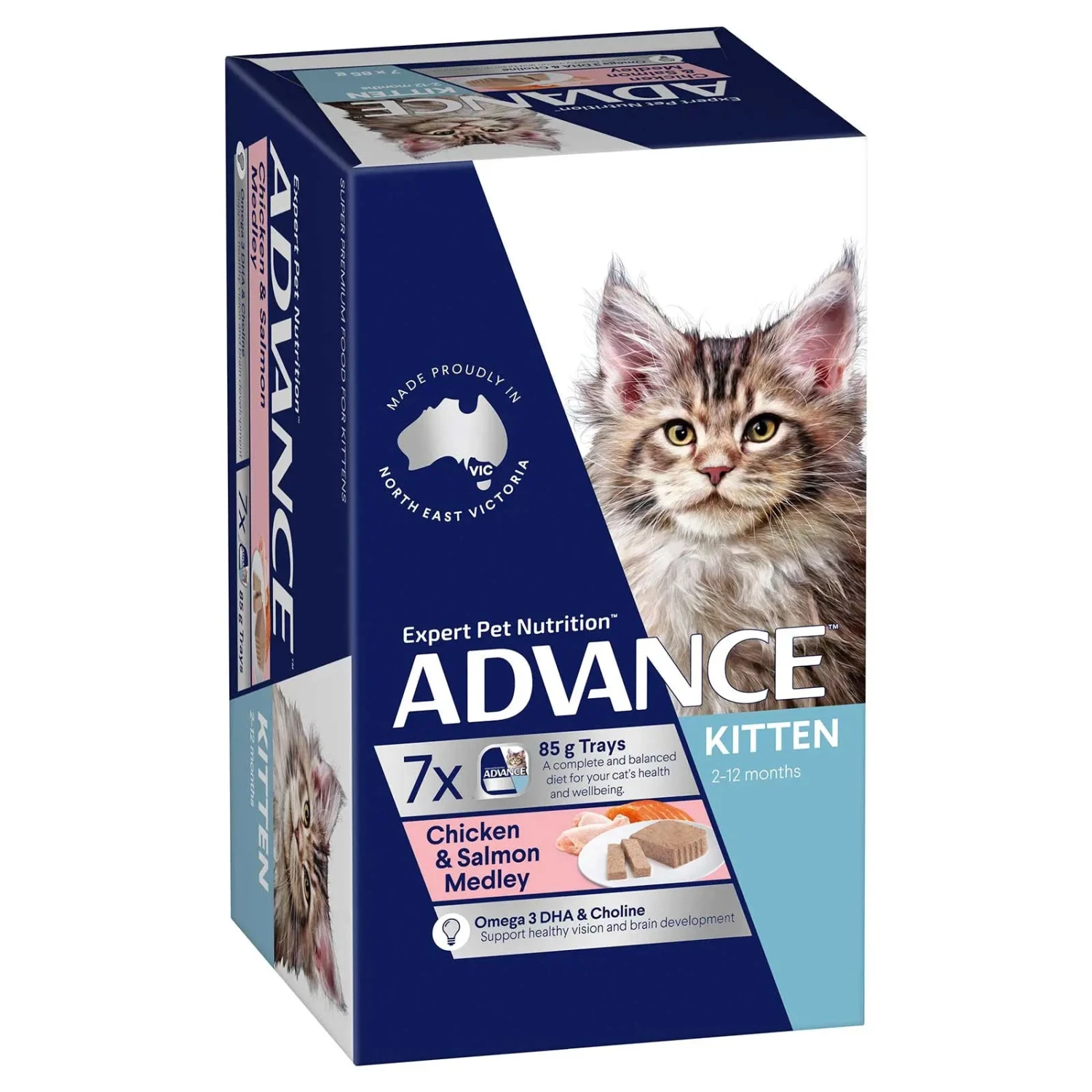 Advance Cat Food Tray Kitten Chicken & Salmon 4 Advance Cat Food Tray Kitten Chicken & Salmon - Image 2