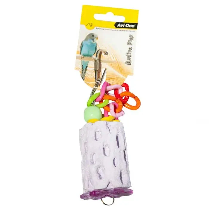 Avi One Bird Toy Mineral With Plastic Links 3 Avi One Bird Toy Mineral With Plastic Links