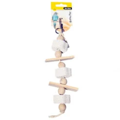 Avi One Bird Toy Wooden Blocks With Pumice & Rope