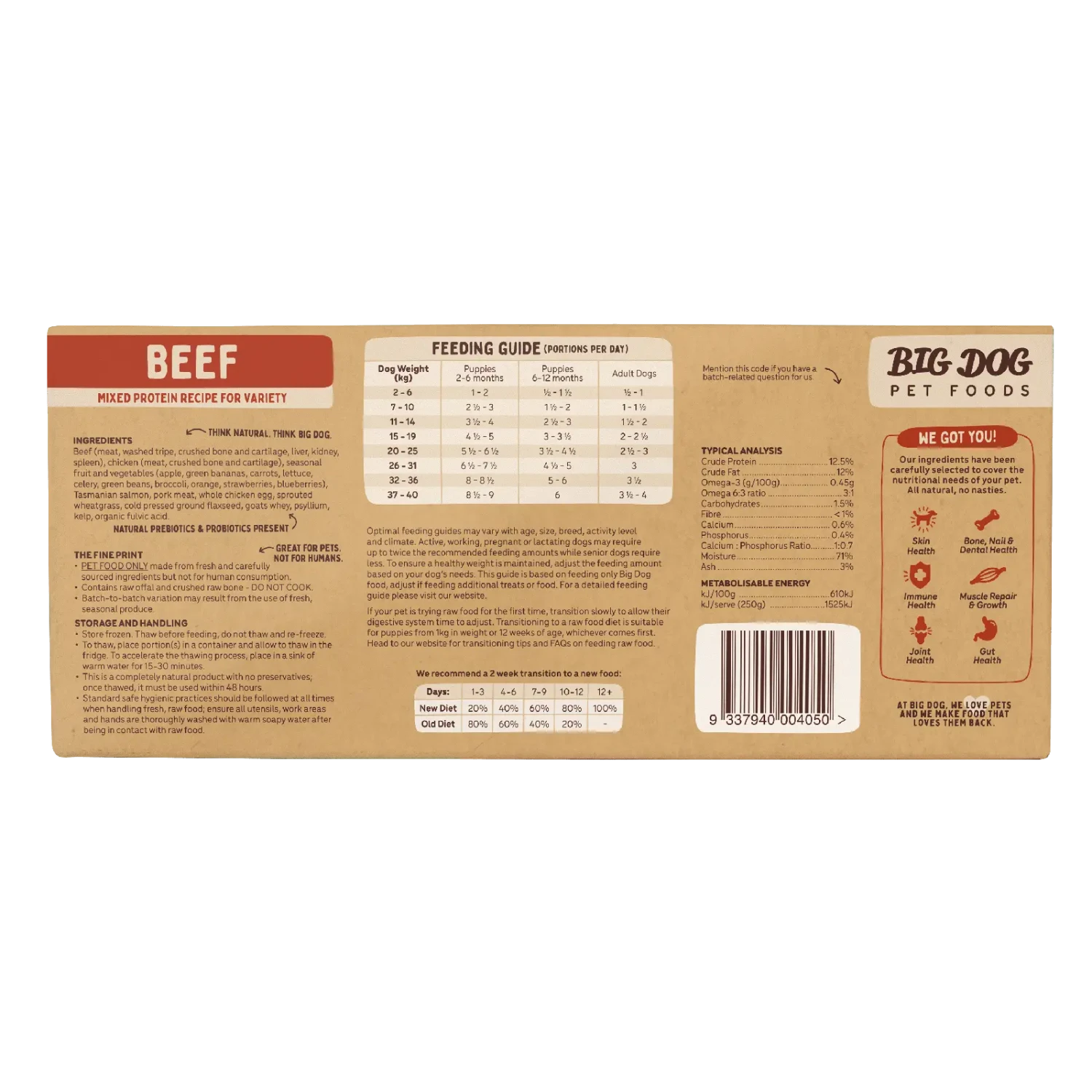 Big Dog Raw Dog Food Beef 3kg 12pk 4 Big Dog Raw Dog Food Beef 3kg 12pk - Image 2