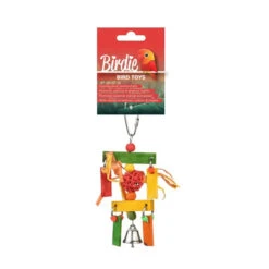 Birdie Bird Toy Rainbow Wicker Ball Dangler