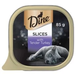 Dine Cat Food Tray Slices With Tender Turkey