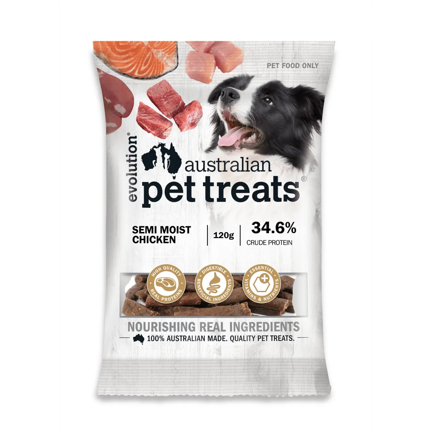 Evolution Australian Pet Treats Chicken Jerky Semi Moist Dog Treat 3 Evolution Australian Pet Treats Chicken Jerky Semi Moist Dog Treat