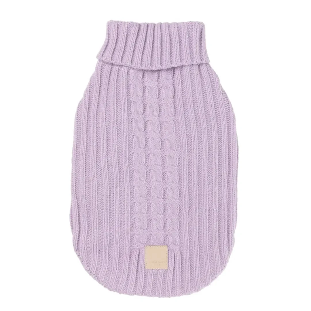 Fuzzyard Life Knitted Dog Coat - Lilac 3 Fuzzyard Life Knitted Dog Coat - Lilac