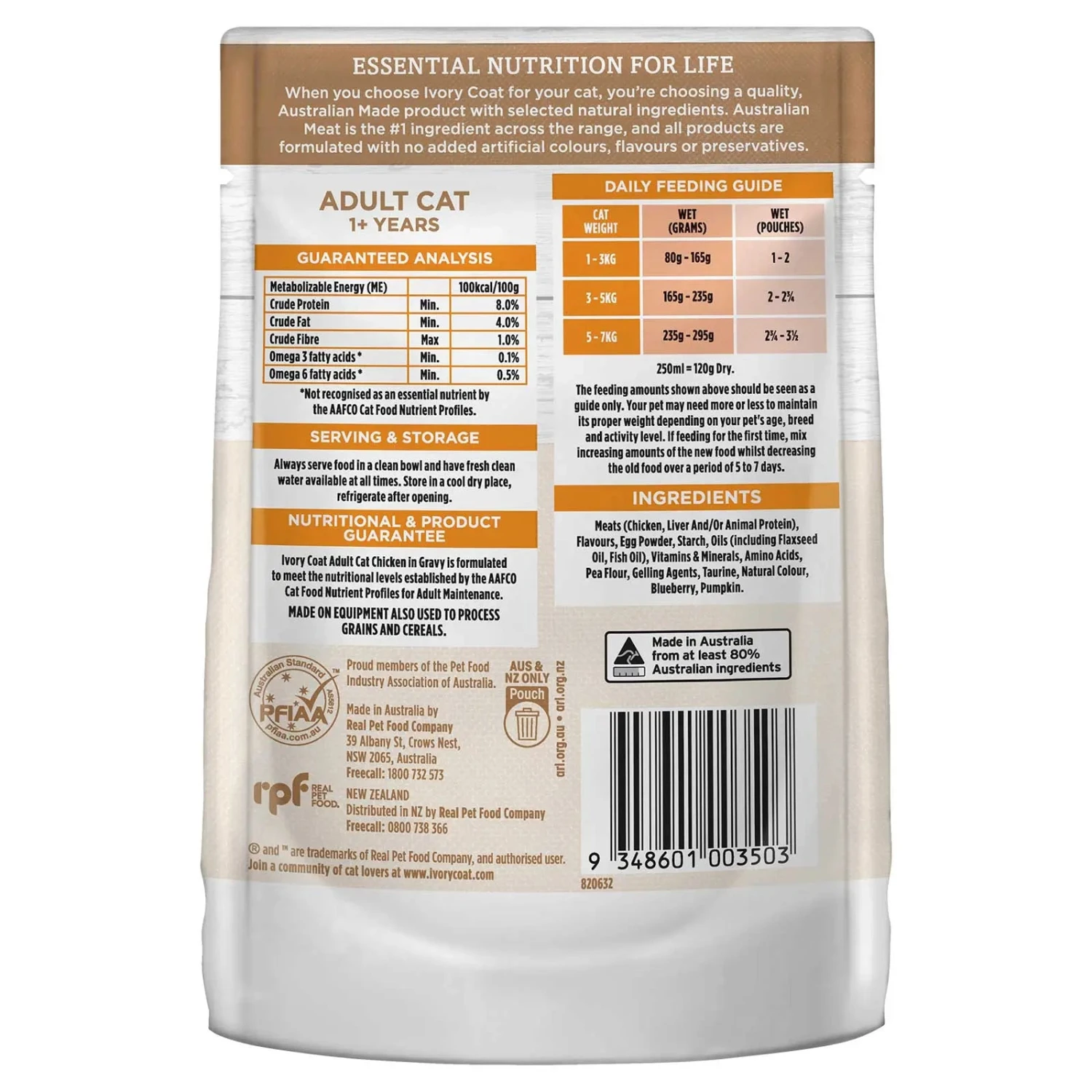 Ivory Coat Cat Food Pouch Adult Chicken In Gravy 4 Ivory Coat Cat Food Pouch Adult Chicken In Gravy - Image 2