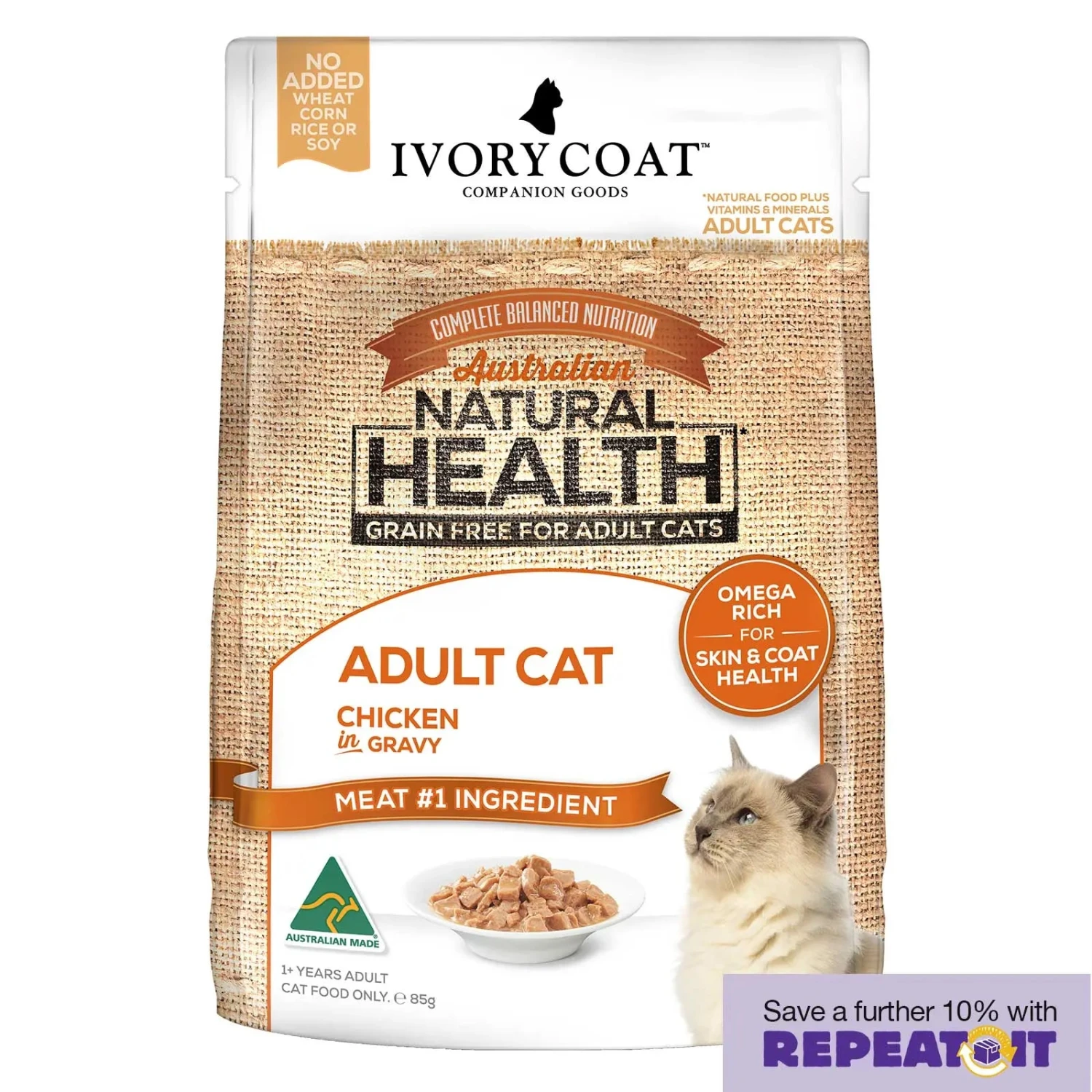 Ivory Coat Cat Food Pouch Adult Chicken In Gravy 5 Ivory Coat Cat Food Pouch Adult Chicken In Gravy - Image 3