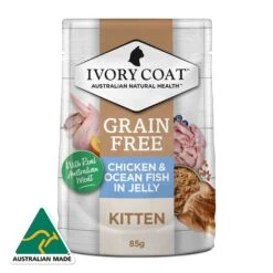 Ivory Coat Cat Food Pouch Kitten Chicken & Ocean Fish In Jelly -Pet Supplies Sales ivory coat cat food pouch kitten chicken ocean fish in jellykellyville pets 887225