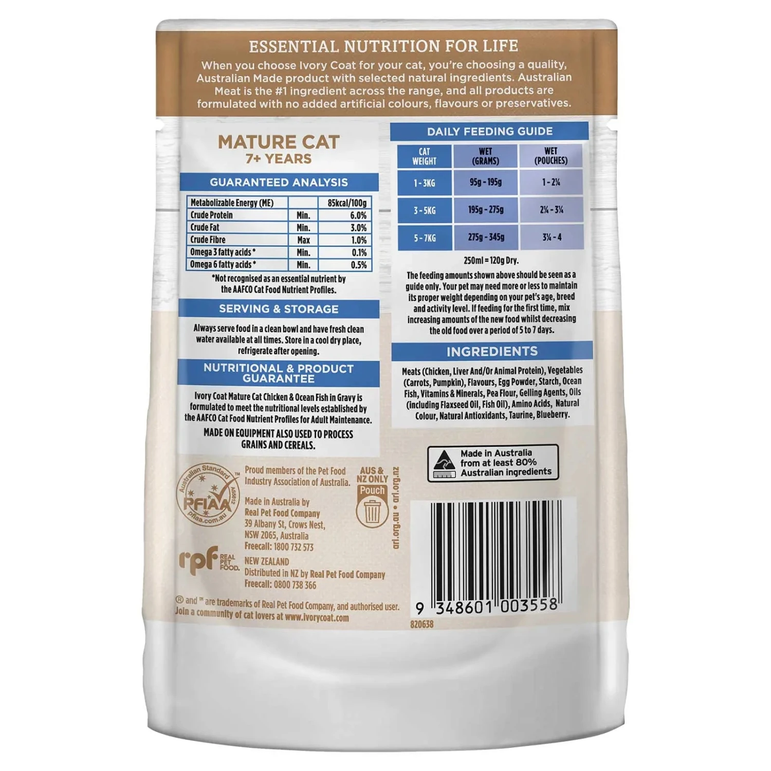 Ivory Coat Cat Food Pouch Mature Chicken & Ocean Fish In Jelly 4 Ivory Coat Cat Food Pouch Mature Chicken & Ocean Fish In Jelly - Image 2