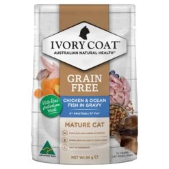 Ivory Coat Cat Food Pouch Mature Chicken & Ocean Fish In Jelly