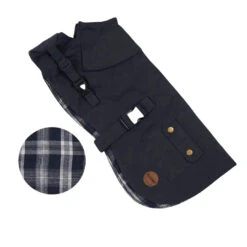 Kazoo Aussie Oilskin Waterproof Dog Coat - Navy