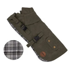 Kazoo Aussie Oilskin Waterproof Dog Coat - Olive