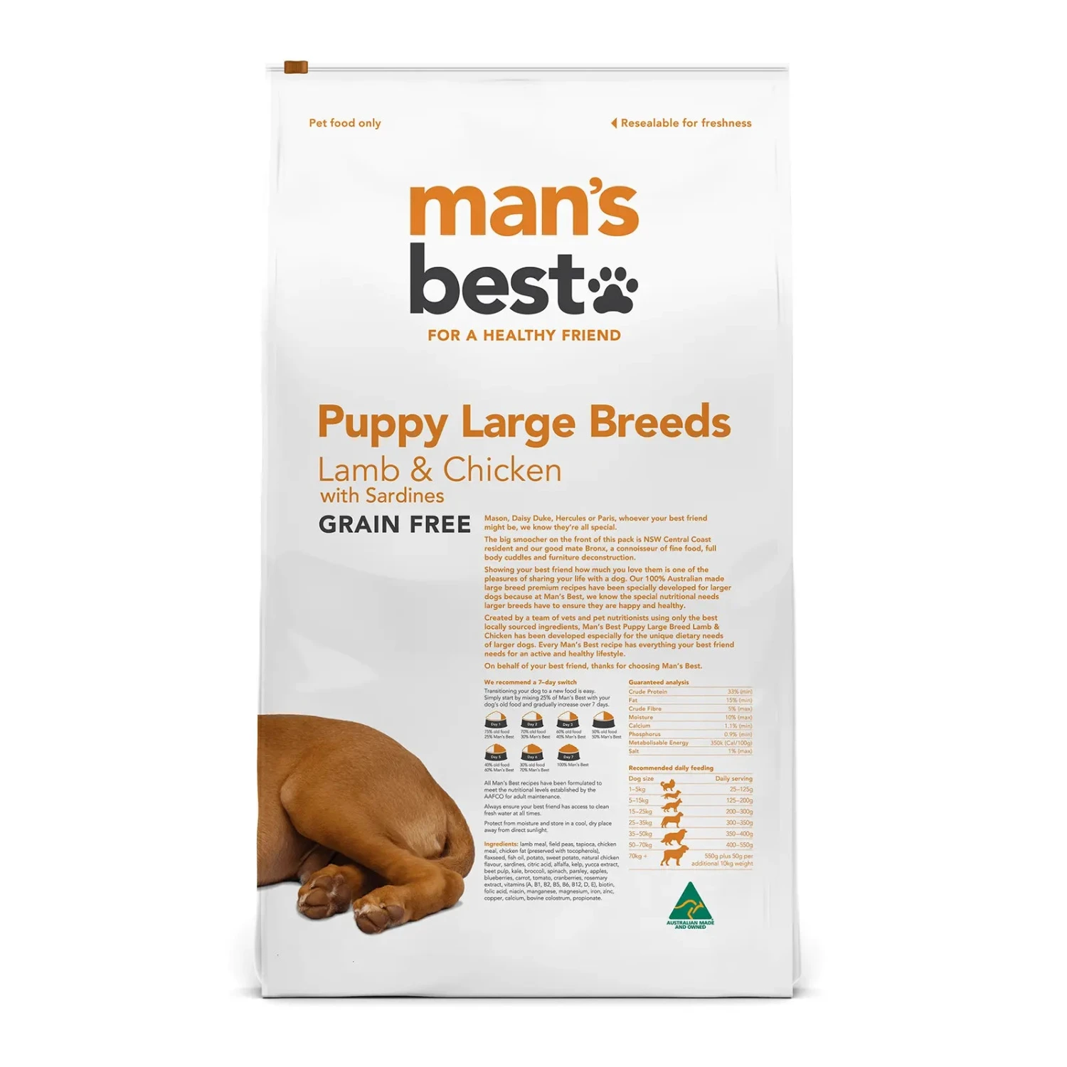 Man's Best Dog Food Puppy Large Breed Lamb & Chicken With Sardines 4 Man's Best Dog Food Puppy Large Breed Lamb & Chicken With Sardines - Image 2