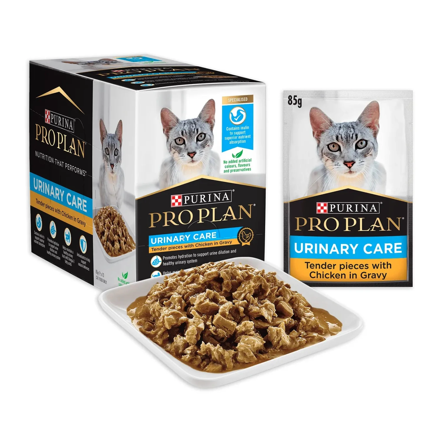 Pro Plan Cat Food Pouch Adult Urinary Health Chicken & Gravy 5 Pro Plan Cat Food Pouch Adult Urinary Health Chicken & Gravy - Image 3