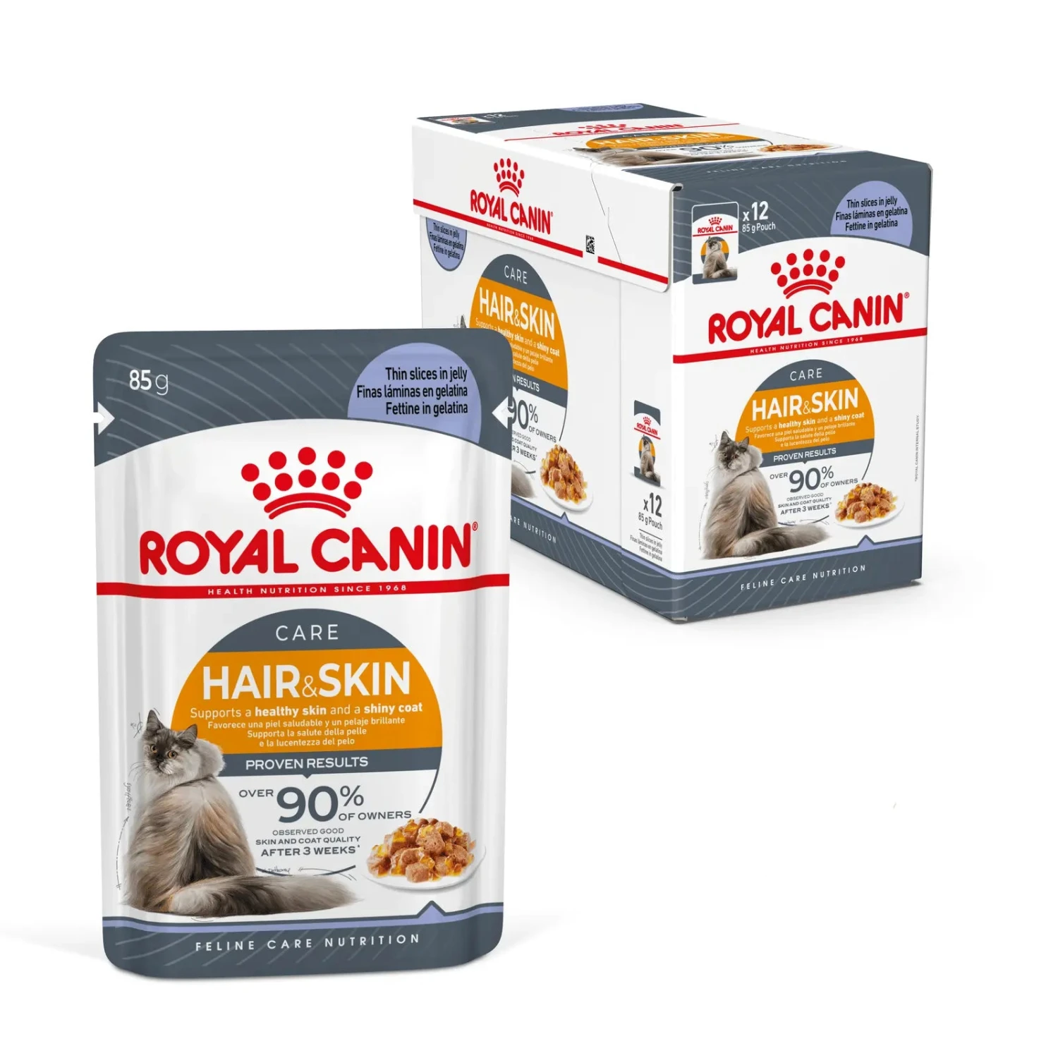 Royal Canin Cat Food Pouch Adult Hair & Skin Care In Jelly 4 Royal Canin Cat Food Pouch Adult Hair & Skin Care In Jelly - Image 2