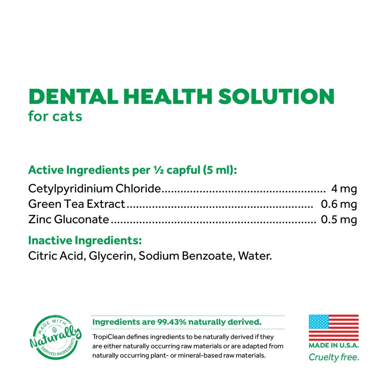 TropiClean Fresh Breath Cat Dental Health Solution 5 TropiClean Fresh Breath Cat Dental Health Solution - Image 3