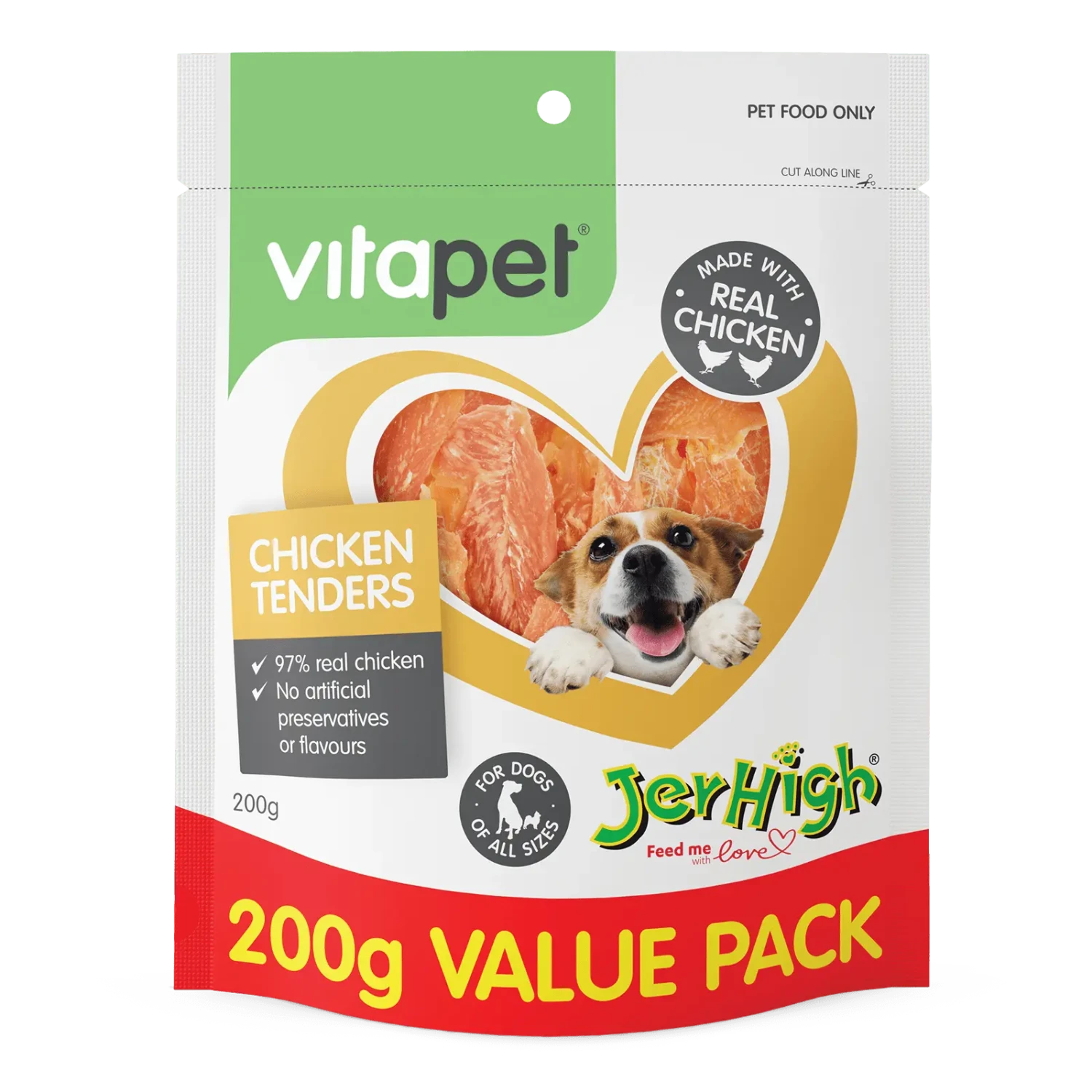 VitaPet JerHigh Chicken Tenders Dog Treat 3 VitaPet JerHigh Chicken Tenders Dog Treat
